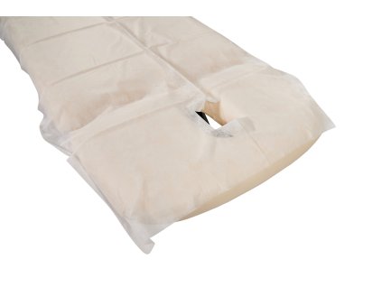 Jednorázové prostěradlo z netkané textílie 200x90cm s otvorem - 10ks