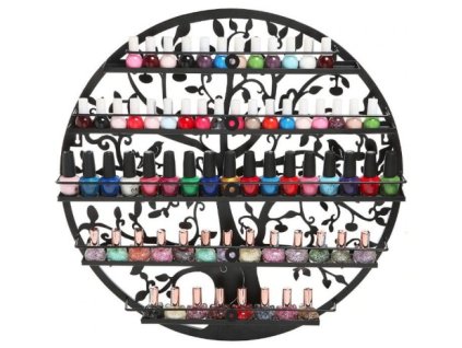 Nástěnná police na laky na nehty - černá