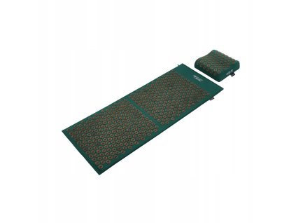 Velká akupresurní podložka s ergonomickým polštářkem 110x42cm zelenozlatá