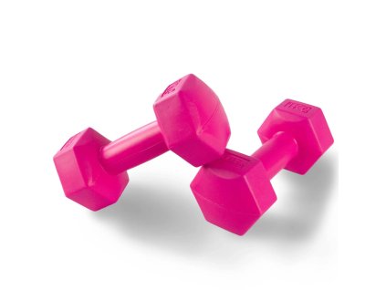 Činky na aerobic 2 x 1kg - růžové