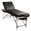 MH Star skládací hliníkové lehátko PPR3 s nastavitelnou sekcí - černé