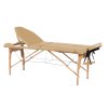 MH Star skládací dřevěné lehátko WT325A - 71cm - béžové