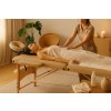 MH Star skládací dřevěné lehátko ETF50 - 71cm - béžové