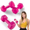 Činky na aerobic 2 x 1kg - růžové