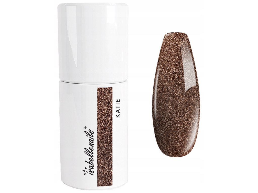 HYBRIDNÝ LAK 84 KATIE ISABELLENAILS ZLATÝ HNEDÝ BROKÁT S BROKÁTOM