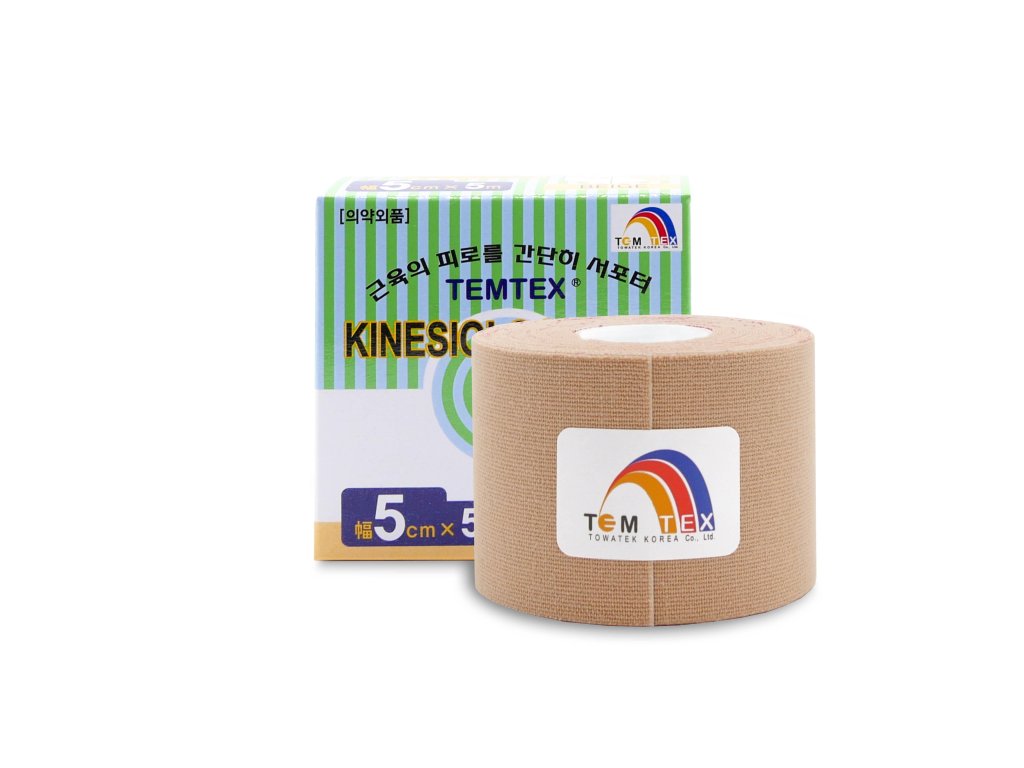 940 temtex kinesiotape classic 5cmx5m bezovy