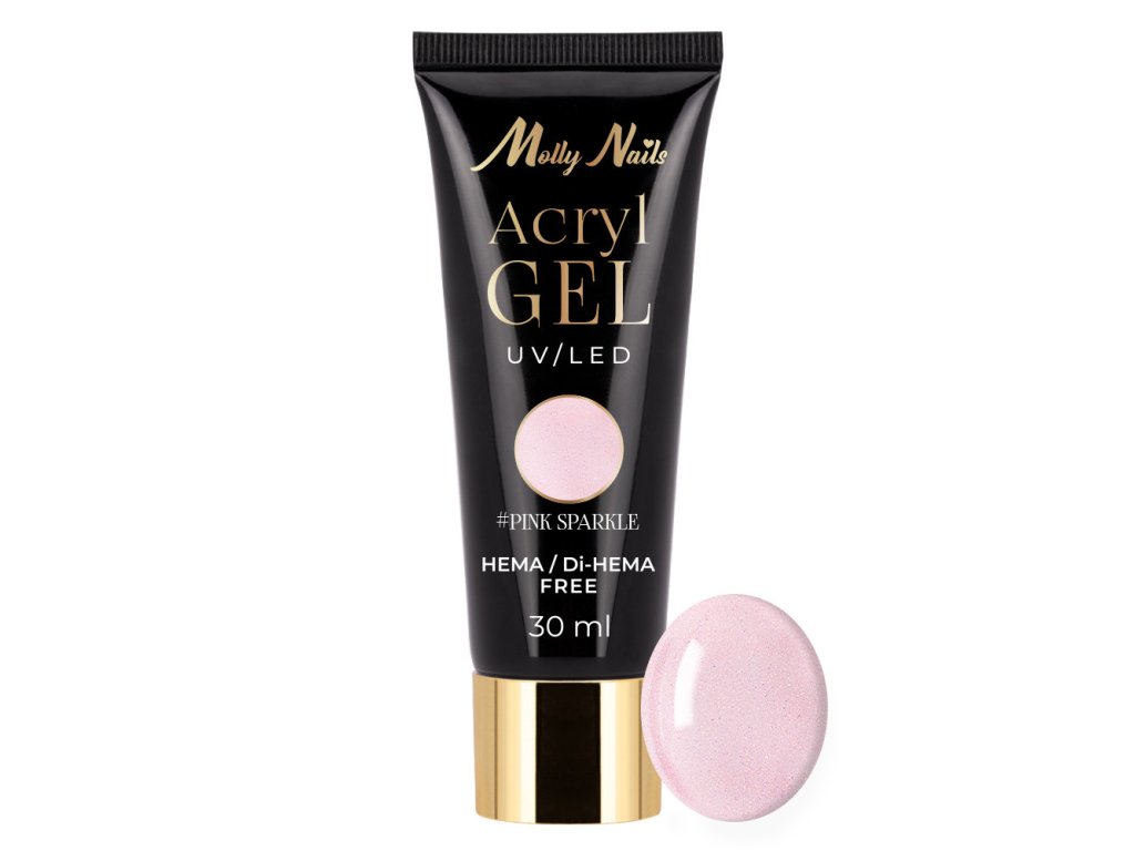 12322 molly nails akrylgel stavebni hema dihema free pink sparkle 30ml