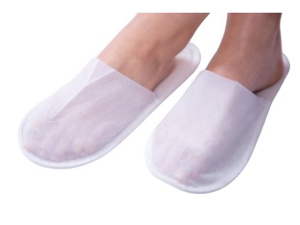 9772 pantofle z peny a netkane textilie jednorazove bile 1par