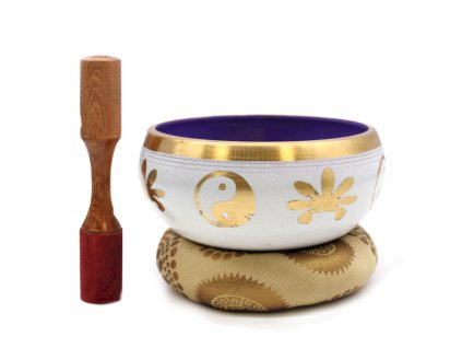 12646 tibetska zpivajici miska velka sada yin yang bila fialova 14 cm