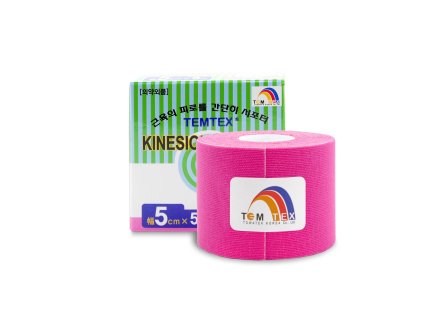 958 temtex kinesiotape classic 5cmx5m ruzovy
