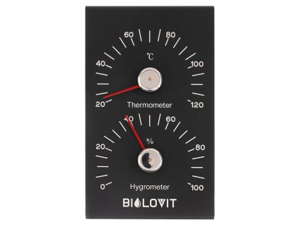 12562 bilovit teplomer s vlhkomerem do sauny cerny hlinik