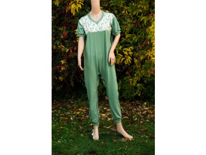 overal dlouhy s kratkym rukavem zip krok letni uplet predni