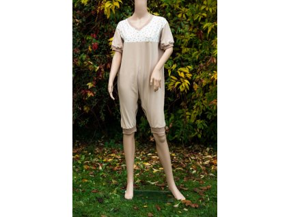 overal kratky s kratkym rukavem zimni teplakovina zip krok predni