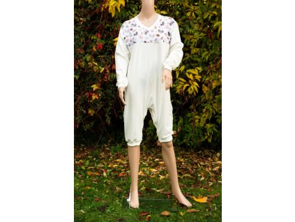 overal kratky s dlouhym rukavem letni uplet zip krok predni