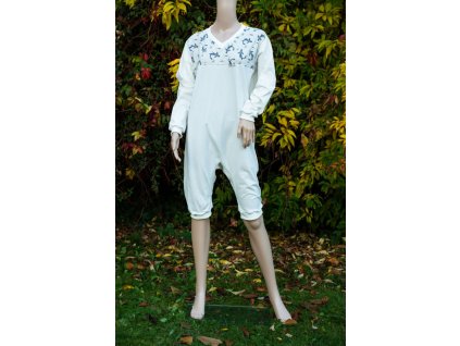 overal kratky s dlouhym rukavem zimni teplakovina zip zada predni