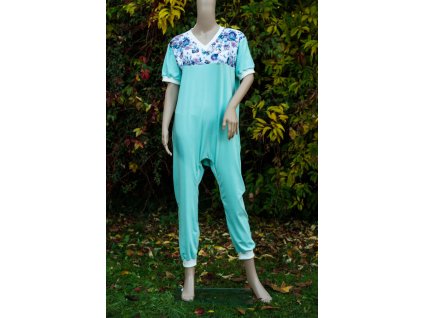 overal dlouhy s kratkym rukavem zip zada a krok zimni teplakovina predni