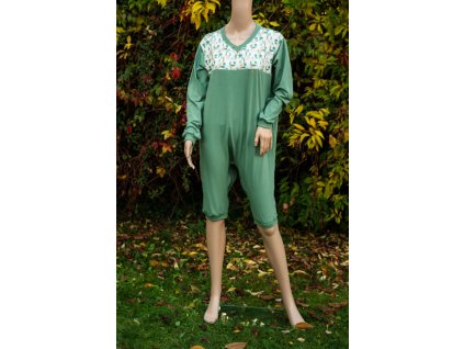 overal kratky s dlouhym rukavem zimni teplakovina zip zada krok predni