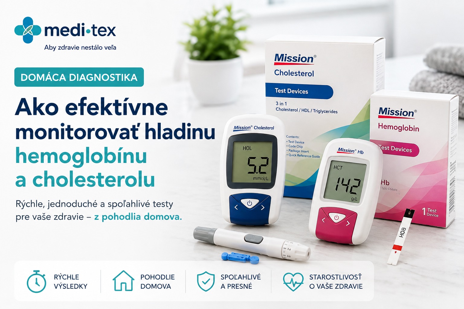 Domáca diagnostika: Ako efektívne monitorovať hladinu hemoglobínu a cholesterolu