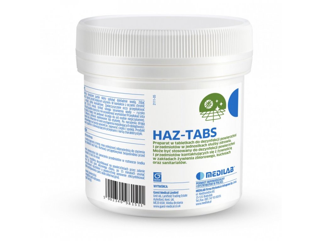 Dezinfekčné tablety chlórové Guest Haz-Tabs 100 ks | medi-tex.sk