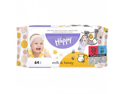Vlhčené utierky Bella Happy Milk & Honey (64 ks)