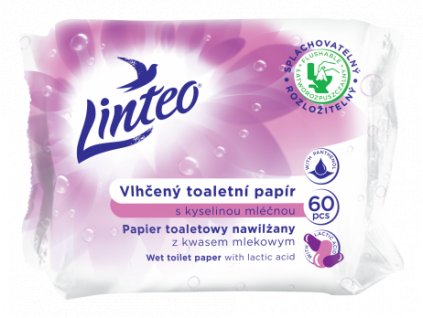 Vlhčený toaletný papier Linteo s kyselinou mliečnou – 60 ks