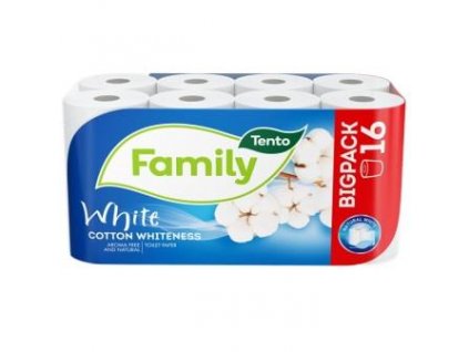 Toaletný papier 2 vrstvový, Tento Family White 16 ks