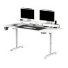 Pracovný stôl, elektricky nastaviteľná výška, 160X70 cm, 72 117 cm, HIGHLANDER XXL ULTRADESK biely