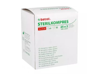 STERIL kompres 5 x 5 cm 17/8, sterilní – 25 x 2 ks