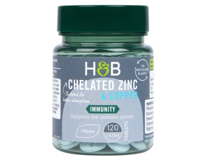 Holland & Barrett - Chelátový zinek s mědí, tablety (Počet tabletek 120 tablet)