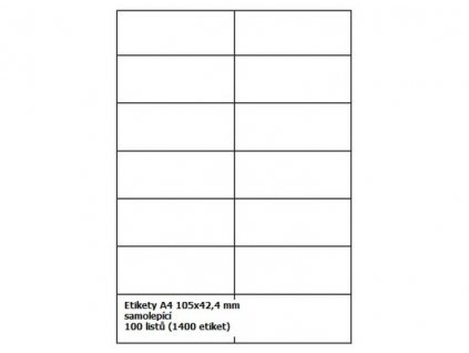 etikety a4 105x42 4 mm samolepici