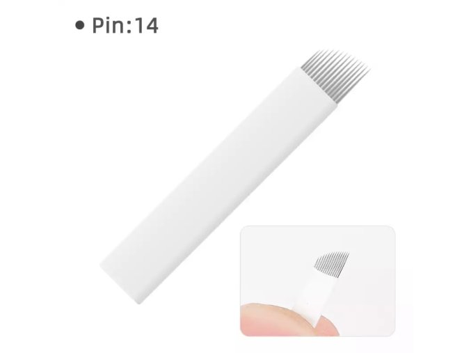 1 ks Linkovací sterilní jehla čepel 14 Pin / - 0,18 mm PRO RUČNÍ TETOVACÍ STROJEK PERMANENTNÍ MAKEUP