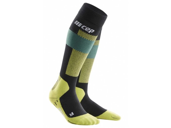 merino socks skiing tall green wp20g0 wp30g0 front