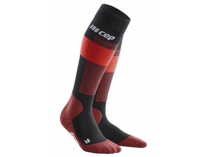 merino socks skiing tall red wp2010 wp3010 front