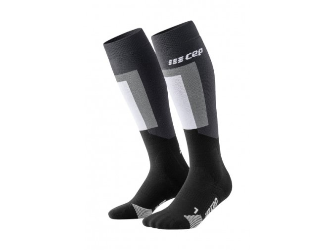 thermo socks skiing tall black grey wp70v6 wp80v6 front