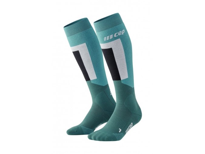 thermo socks skiing tall turquoise green wp70a6 wp80a6 front