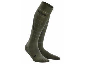 reflective socks tall dark green front