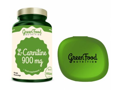 GreenFood Nutrition L-Carnitin 900mg 60 kapslí + Pillbox GRATIS