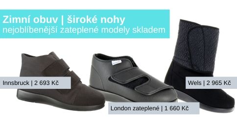 Zimní modely pro široké nohy skladem