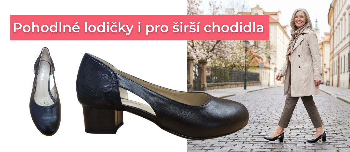 Pohodlné lodičky i pro širší chodidla