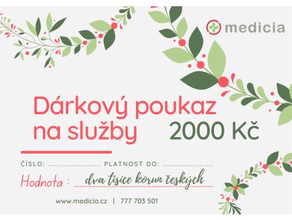Dárkový poukaz na služby Medicia 2000 Kč