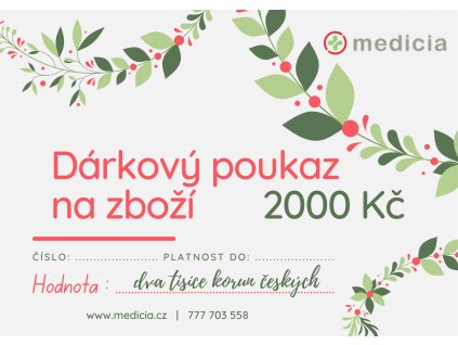 Dárkový poukaz na zboží Medicia 2000 Kč