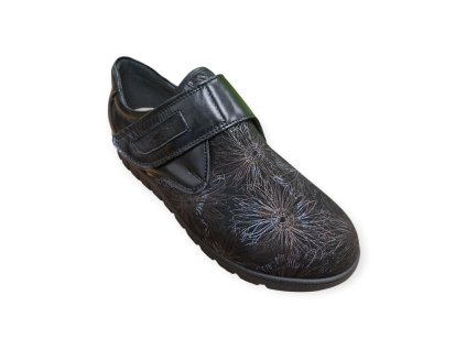 Dámské strečová polobotky Peon BL/684H-1 černý květ