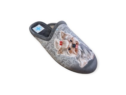 Dámské domácí pantofle Medi Line 134-025 šedé/pes