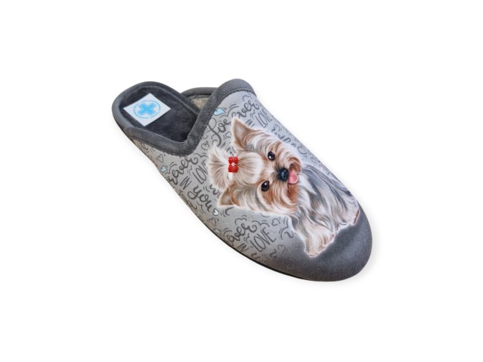 Dámské domácí pantofle Medi Line 134-025 šedé/pes