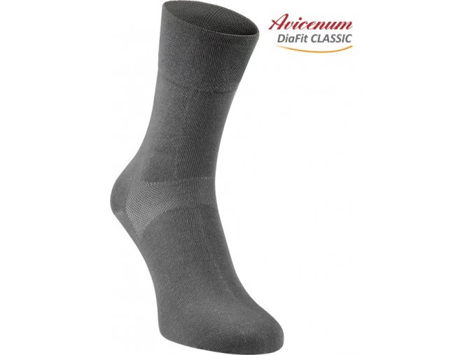 Ponožky pro diabetiky Avicenum DiaFit Classic tmavě šedé