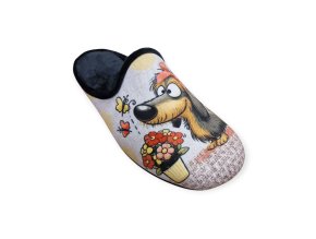 Dámské pantofle PEON AN/036-722 béžovo-černý pejsek