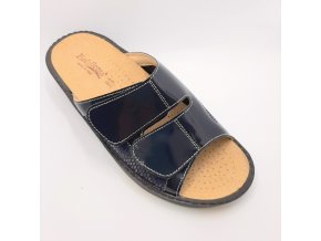 Dámské pantofle se strečem Piedallegro S27-BLK tmavě modré/černé