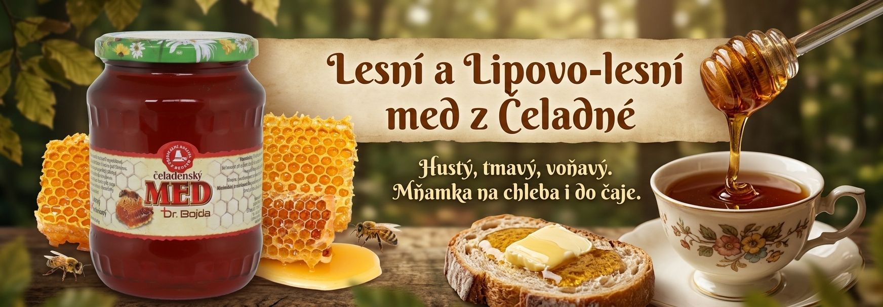 Čerstvě vytočený lesní a lipovo-lesní Čeladenský med, Dr. Bojda