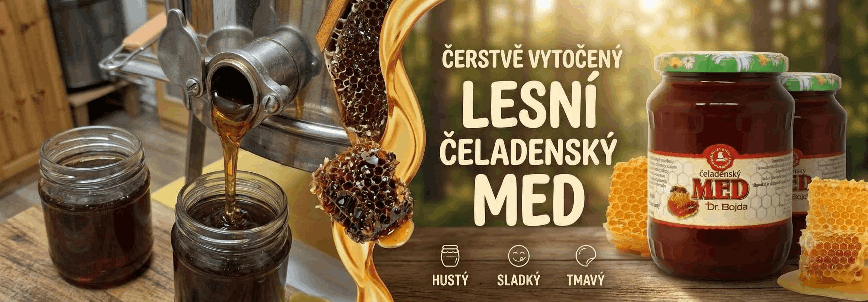 Čerstvě vytočený lesní Čeladenský med