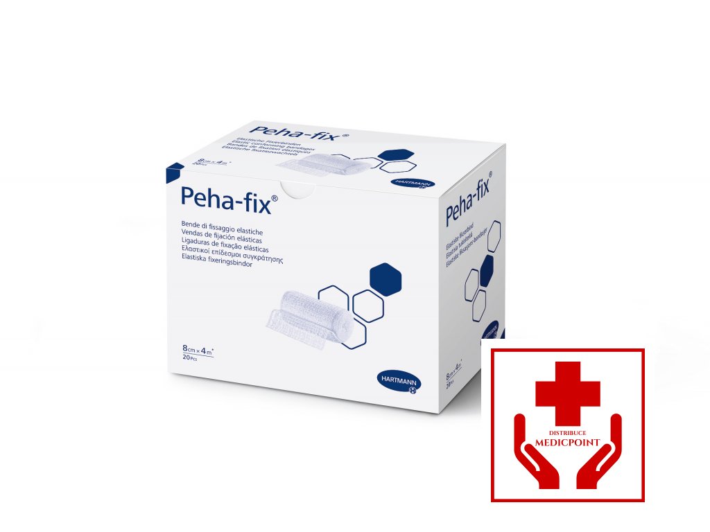 Peha-fix - Obinadlo elastické fixační ( RŮZNÉ VARIANTY v balení po 20ks) (Počet ks v balení Balení po 20 ks, ROZMĚR - OBINADLA 8 cm x 4 m)